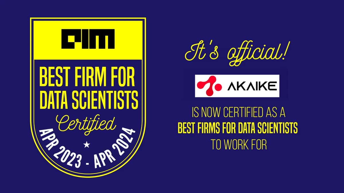Akaike Technologies is Certified as a Best Firm for Data Scientists