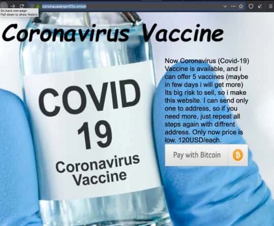 Dark Web Peddlers Are Selling Fake COVID 19 Vaccines