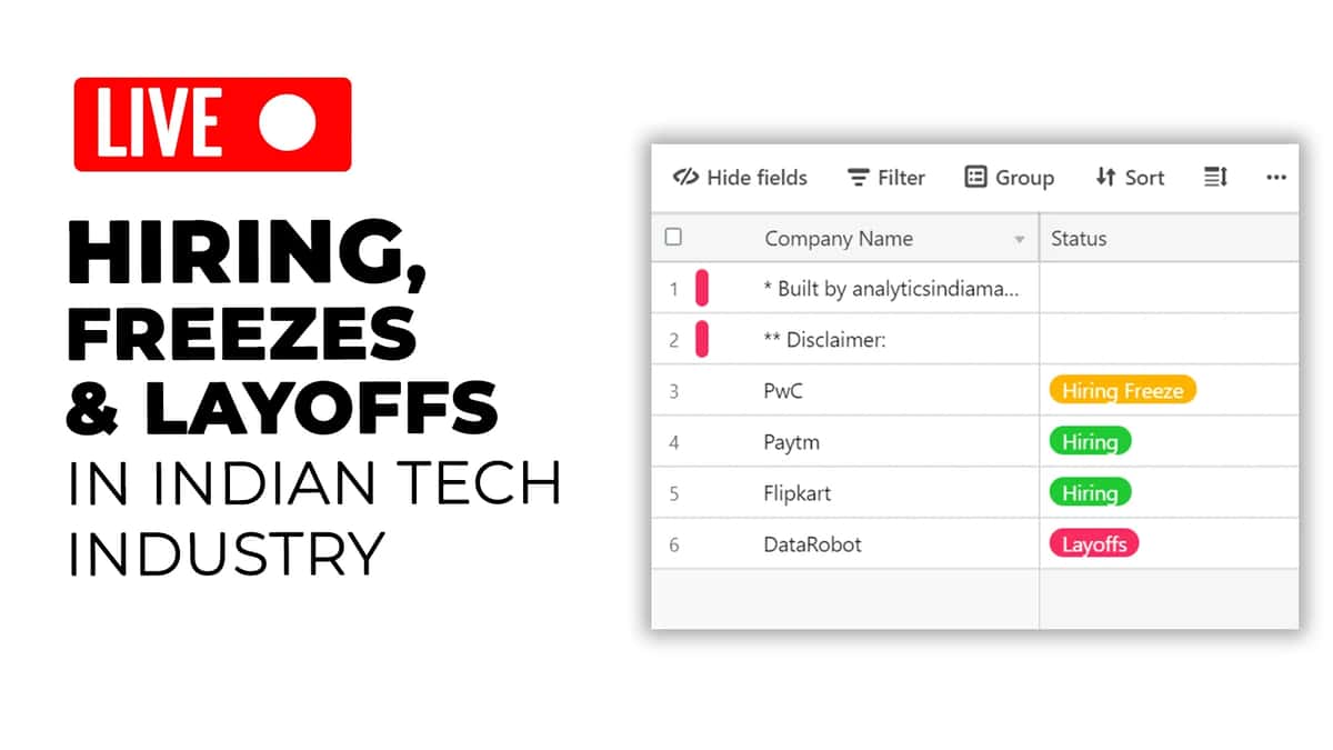 Hiring, Freezes & Layoffs: AIM's Community Initiative To Track Job Trends In India's Tech Industry Amid Ongoing Recession