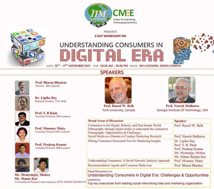 Understanding Consumers in Digital Era – 16th-17th Nov 2015, Noida