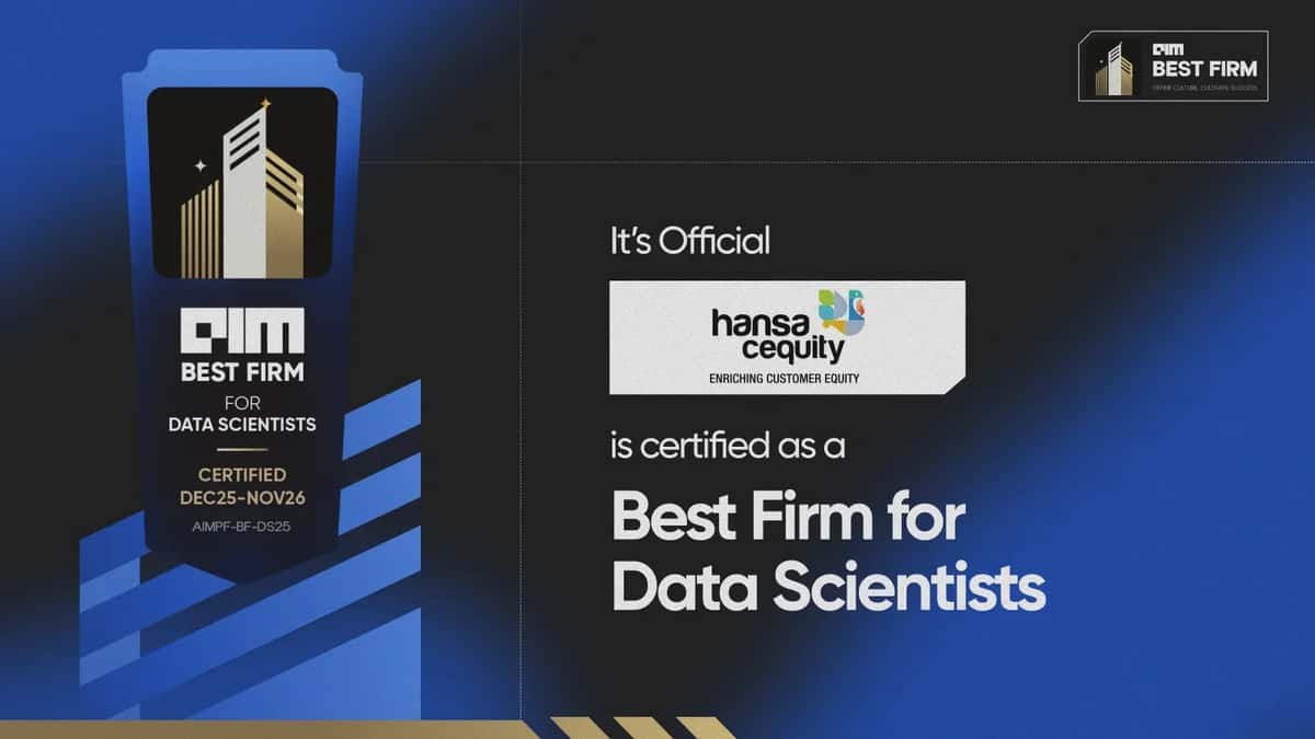 Hansa Cequity Certified as a Best Firm for Data Scientists