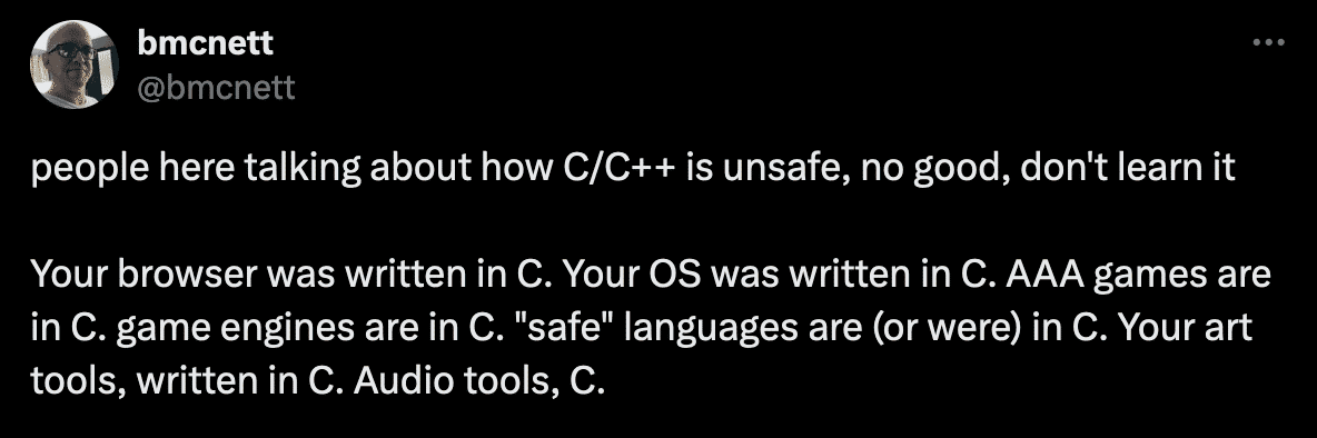 everything is written in C