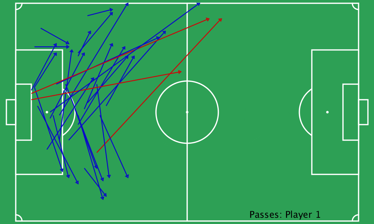 Fig 2: Visualization of passes of each player