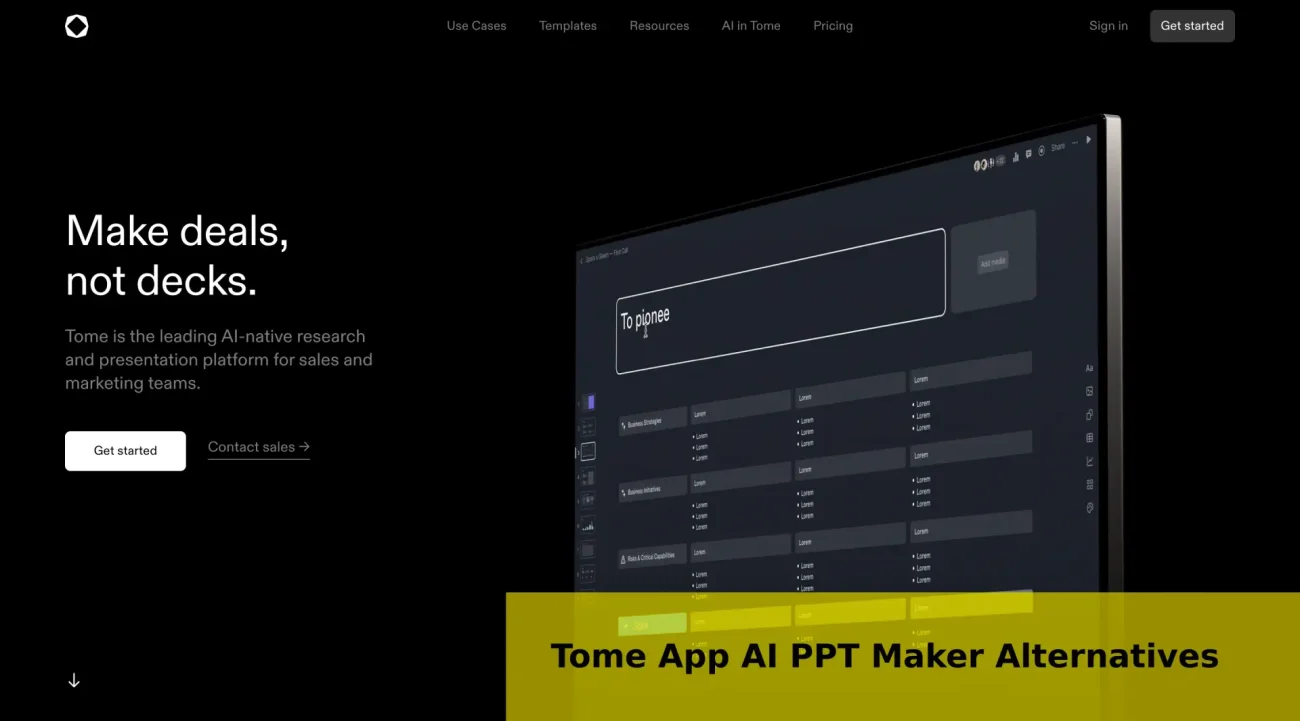 Tome App AI PPT Maker